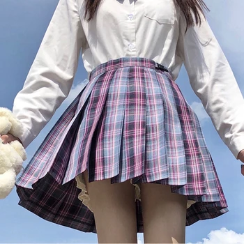 Noi Femeile Fuste Plisate Japoneze Uniforme Școlare Talie Inalta Sexy Cute Mini Fusta Carouri 2022 Vara JK Uniforma Elevi Haine