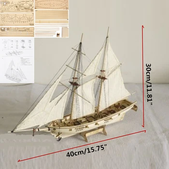 1/100 din Lemn de Corabie Barca Model de Asamblare DIY Copii Jucarie pentru Copii Decor Cadou