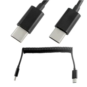 1 Metru de Cablu de Tip USB C arc Spiralat cu Spirală de Tip C Male La USB 2.0 de sex Masculin Cablu