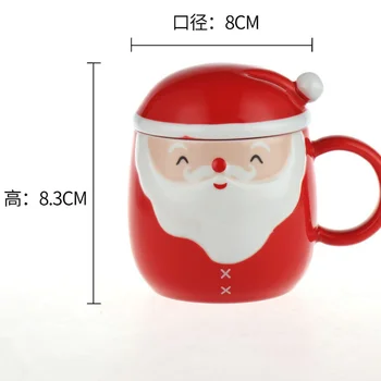 Creative Cani de Crăciun Moș Crăciun Cafea Lapte cu Capac Cana Ceramica 2022 Noul An Nou Fericit Crăciun Decoratiuni interioare Drinkware