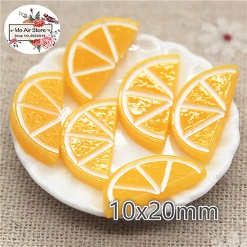 Felie de portocala fructe 20BUC 20mm Rășină Flatback Cabochon Miniatură Alimentare de Aprovizionare Art Decoden Farmec Ambarcațiuni