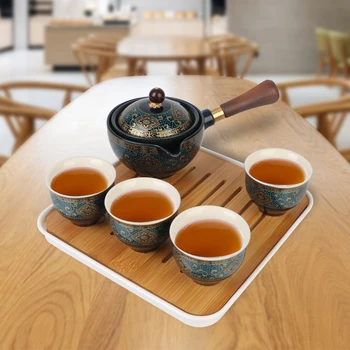 Cana pentru Ceai din ceramica Puer Rotație de 360 ceainic si Infuzor de Portelan Chineză Kung fu Set de Ceai de Flori Rafinat Forma