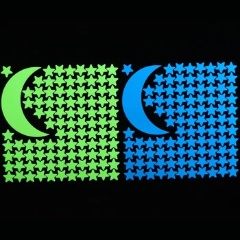 1 Luna 100 de Stele Luminoase Autocolante de Perete Strălucire în Întuneric Decor Acasă Autocolante pentru Copii, Camere de Bricolaj Decor Personalizat