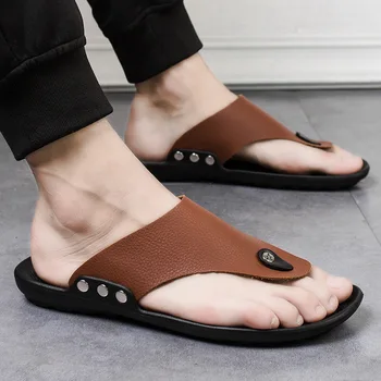 2023 Vara Noi coreean Sandale Barbati Flip-flops, Sandale de Moda Casual, Pantofi Papuci de Interior și în aer liber Purta Papuci Barbati