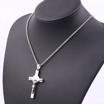 Vintage Colier Cruce INRI Crucifix Isus Bucată Pandantiv & Colier Pentru Barbati Femei Christian Hip-Hop, Punk Bijuterii Charms
