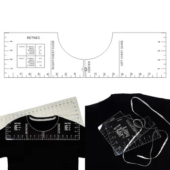 18 inch DIY Cusut T-Shirt Conducător Ghid de Vinil T-Shirt Conducător Ghid Acrilice Tricou Instrumente de Aliniere