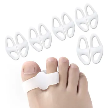 6Pcs=3Pairs Silicon Gel Degetelor Piciorului Protector Două Găuri Degetul mare Valgus Tep Separator Ortopedice Corector Îndreptat Pedichiura