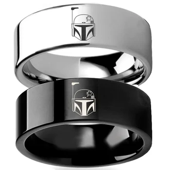 Simplu, Rece, Oamenii 8mm Negru Logo-ul din Oțel Inoxidabil de sex Masculin Deget Inelul de Partid Moda Bijuterii Ring