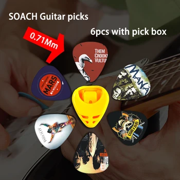 SOACH 2018 NOI Super Valoare Tool Kit Tuner Chitara + Capo + Plectrum Holder + Inel de chei + 6 Culori Ponturi Guitarra Piese Accesorii