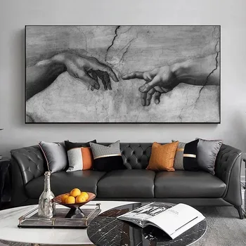 Celebra Panza de Arta Michelangelo a Creat lui Adam Pictura pe Perete Postere de Arta si Imprimeuri Moderne Imagini Living Room Decor