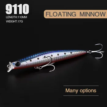 1buc 110mm/17g Floating Minnow Momeală de Pescuit Momeli Artificiale Greu Momeli pentru Pescuit 3D Ochi Momeli Novac Pescuit