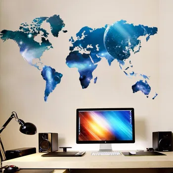 Mare Globale Planeta Harta Lumii autocolant de perete de Artă Decal Harta Picturi în Ulei 1470 Cameră Decor de birou