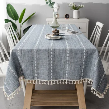 Vânzare de moda Hollow-out de culoare solidă mult stripe jacquard față de masă de Crăciun masă masă masă mat lenjerie de pat din bumbac