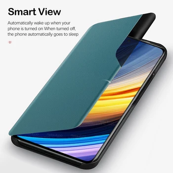 Pentru Xiaomi Poco F3 Caz Smart Magnetic Flip Cover Telefon PocoX3 Pro PocoF3 Xiomi Mi Pocco Pocophone X F 3 3Pro 3X NFC Sta Coque
