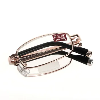 1 BUC Mini Pliabil Ochelari de Citit Metal Full Frame Caz de Ochelari +1.00 la +4.00