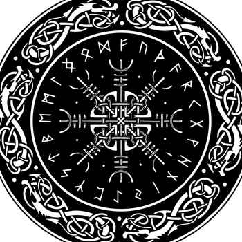 Yggdrasil, Copacul Vieții, Busola de Arta de Imprimare Nordic Războinic Viking Wizard Magic Poster Celtic Rune Nod Nordici Panza Pictura Decor
