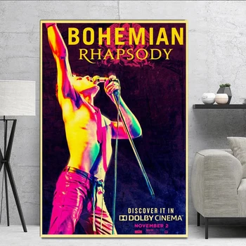 Vintage Bohemian Rhapsody Freddie Mercury Regina 2018 Muzica Postere si Printuri Street Art, Pictură Imagini de Artă Decor Acasă