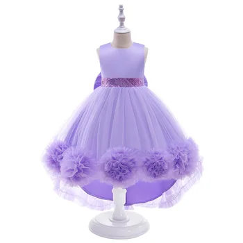 Noi Violet Copii Rochii Pentru Fete Costum De Crăciun High Low Tul Copii Princess Fete Rochie Petrecere Rochie De 4-10 Ani
