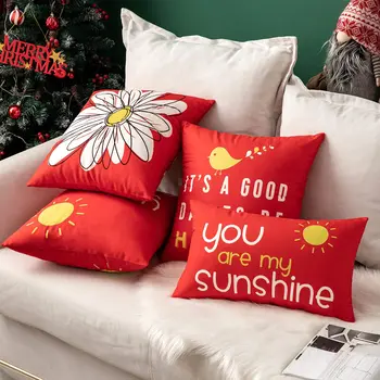 Daisy ești soarele meu fericit pasăre roșie pernă perna de pe canapea acoperi decorațiuni interioare pot fi personalizate pentru tine 40x40 50x50 60x60