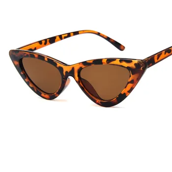 Ochi de pisică Moda ochelari de Soare Femei Vintage Leopard mic Triunghi ochelari de Soare Retro Femei UV400 Ochelari de Designer de Brand Retro