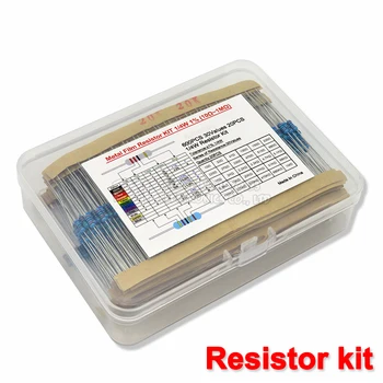 600PCS 30Values x 20BUC 1% 1/4 W rezistor pack set diy Metal Film Rezistor kit utilizarea inel colorat (rezistenta de 10 ohmi~1 M ohm)