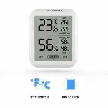 INKBIRD ITH-20 Termometru Digital&Higrometru de Umiditate și Temperatură Indicator Monitor Citire Instantanee Max&Min Înregistrări de Calitate a Aerului