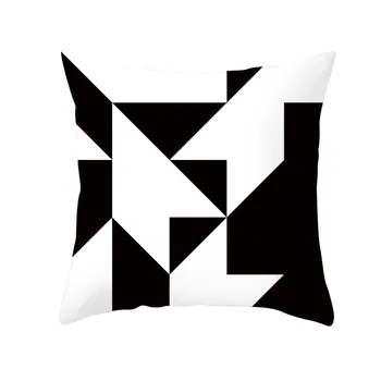 Living Perna Decorativa Alb-Negru Cu Dungi Geometrice Imprimare Digitală Acasă Canapea Noptiera Masina Pernele De Acoperire Moda