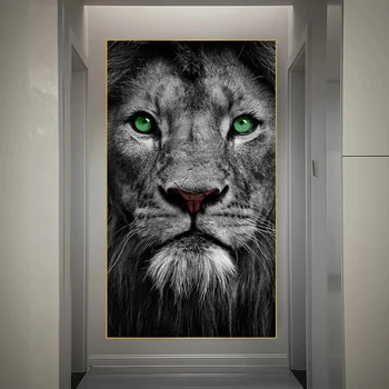 African wild lion panza pictura alb-negru leu animal de postere și de imprimare murală imagine decor acasă decorare camera