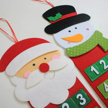 Numărătoarea Inversă Moș Crăciun Simțit Calendar Advent, Crăciun Copac Agățat Pandantiv Navidad Decor De Crăciun Pentru Acasă Partid Ornamente