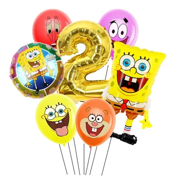 1Set de Desene animate Sponge-Bob Balonul din Folie de Aluminiu Balon Set Baloane Petrecere de Ziua Decor de Desene animate de Animale Balon de Jucărie Copil de Dus