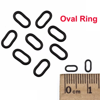Bimoo 30buc Pescuit la Crap Accesoriu Rig Rings 2.0 mm 2.5 mm 3.2 mm 3.7 mm Blowback Rig Inel Rotund Negru Mat Terminal Tackle