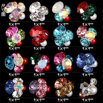 10 BUC Cuie Farmece Sclipici Colorat, Pietre de Cristal Unghii Decalcomanii de Sticlă Diamant Manichiura 3D Stras Aliaj de Unghii Farmece