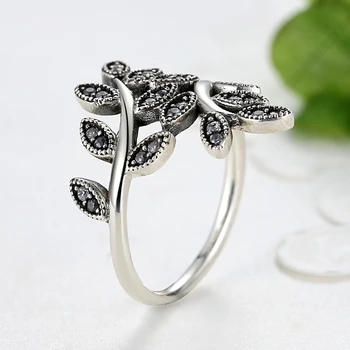 CodeMonkey Autentic argint culoare Inel Pentru Femei Spumant Frunze Inel de Argint cu Zircon Bijuterii Pentru Femei, Cadou de Nunta R7114