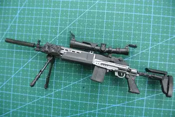 1:6 MK14 MODO Sniper Rifle Acoperite cu Negru de Plastic Asambla Arma Model Militar Accesorii Pentru 12