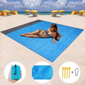 2x2.1m Impermeabil Buzunar Beach Blanket Pliant Camping Mat Ușor Mat Picnic în aer liber Saltea de Plaja cu Nisip Saltea Camping Beach