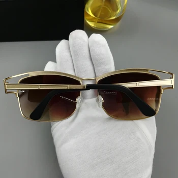 Calitate de Top de aur cadru Clar de lentile de epocă ochelari de soare Germania CZ de proiectare femei/bărbați fără ramă vintage retro ochelari de soare cu caz
