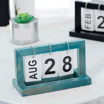 Lemn Flip Calendar Calendar Memo De Zi Cu Zi Planificator Planificator Biroul De Acasă Agenda Anuală Planificator Calendar Desktop Decor Ornamente
