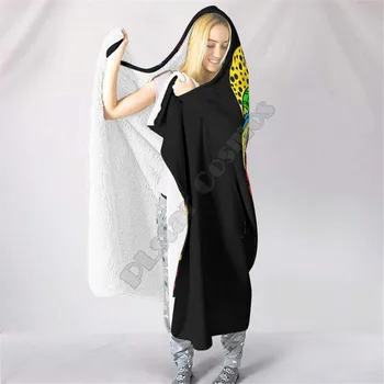 Femeie neagra cu Gluga Pătură imprimate 3D Portabil Pătură Adulți Copii de Diverse Tipuri cu Gluga Pătură Portabil 16
