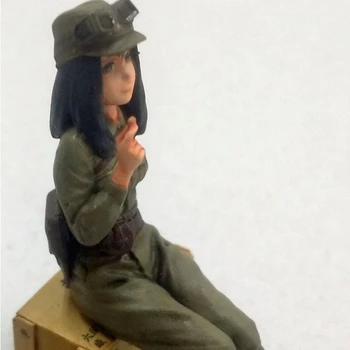 1/35 Scară de Rășină Figura Kit Model de Fată și Carul de sex Feminin Cisternă Soldat Conținând Muniție Piept Neasamblate Nevopsite