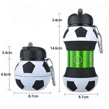 550 ML Portabil Sănătos Material Fotbal Pliere Sticla de Apa Eco-Friendly Tabără de Sport în aer liber, Școală de Adult Copil Cana de Apa