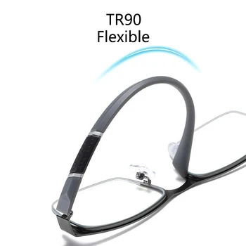 Ochelari de citit Bărbați TR90 Flexibil Jumătate Cadru Presbyopic Ochelari Ultralight Dioptrii +1.5 +2.0