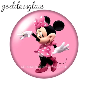 Desene animate Disney Minnie Mouse-ul Drăguț 10buc Rotund foto 18mm butoane de ajustare pentru 18mm snap colier bijuterii DIY
