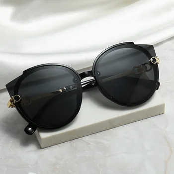 Femei Rotund ochelari de Soare 2021 Brand de Lux de Designer Ochi de Pisica Ochelari de Soare Vintage Eyelasses Nuante de Negru Femei UV400 Noi