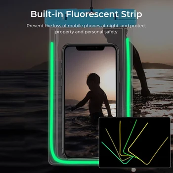 Universal Telefon mobil rezistent la apa Caz Luminoasă telefon sac de sport în aer liber agățat de gât Pentru iPhone Samsung telefon rezistent la apa caz