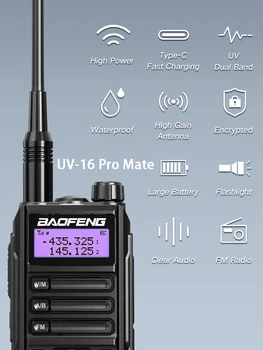3Pcs Baofeng UV-16 Pro Pereche Profesionale Walkie Talkie Dual Band 2Way CB Impermeabil Ham Radio Incarcator USB Upgrade UV82 UV16prov2