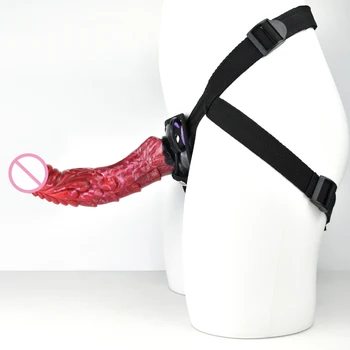FAAK focul Iadului/Aula Design Curbat Curea Lungă de Silicon vibrator Anal Cu ventuza Vaginul, punctul G a Stimula Pizde jucarii Sexuale Pentru Femei