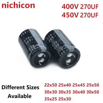2 buc/Lot Nichicon 270uF 450v / 270uF 400V 450V270uF/ 400V270uF 22x50 25x40/45/50 30x30/35/40/50 35x25/30 Snap-in PSU condensator