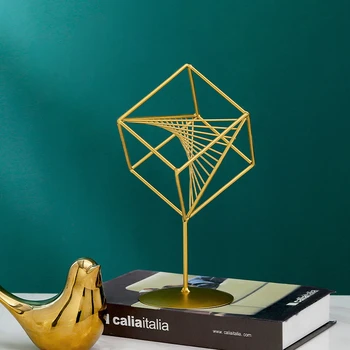 Moderne Cub Rubik Ornament Creative Geometrice, Ornamente Metalice Simple de Aur Acasă Decorare Accesorii din Fier Forjat Meserii