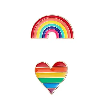LGBT Steagul Curcubeu Inima Brosa Email Ace de Rever Haine Bag Pin-ul Gay Lesbiene Mândrie Insigna Pictograma Unisex Noua Moda Bijuterii Cadou