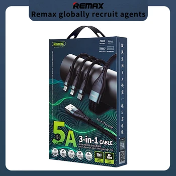 Remax Alături de Noi de 1,2 m 5A Tip C Rapid Micro Pd 40W Încărcător de Date de Reîncărcare Automată Cablu de Încărcare Usb 3 În 1